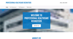 Desktop Screenshot of professionalhealthcarerecruiters.com